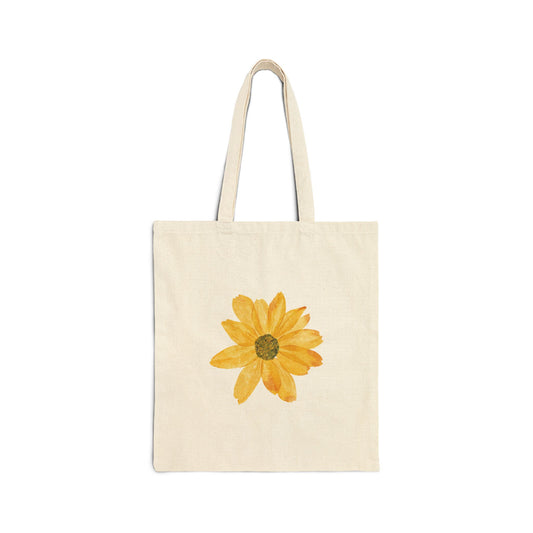 Sunflower Canvas Tote Bag | Golden Floral Shopper Bag
