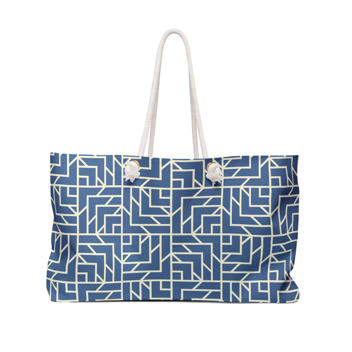 Geo Blue travel bag with all-over pattern