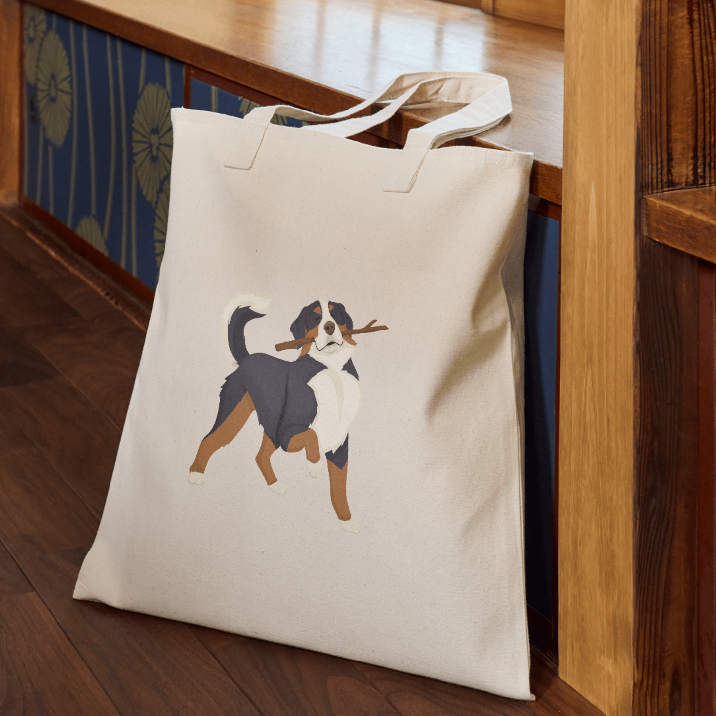 Bernese Mountain Dog Tote Bag – Organic Cotton Canvas, Eco-Friendly Reusable Dog Lover Tote