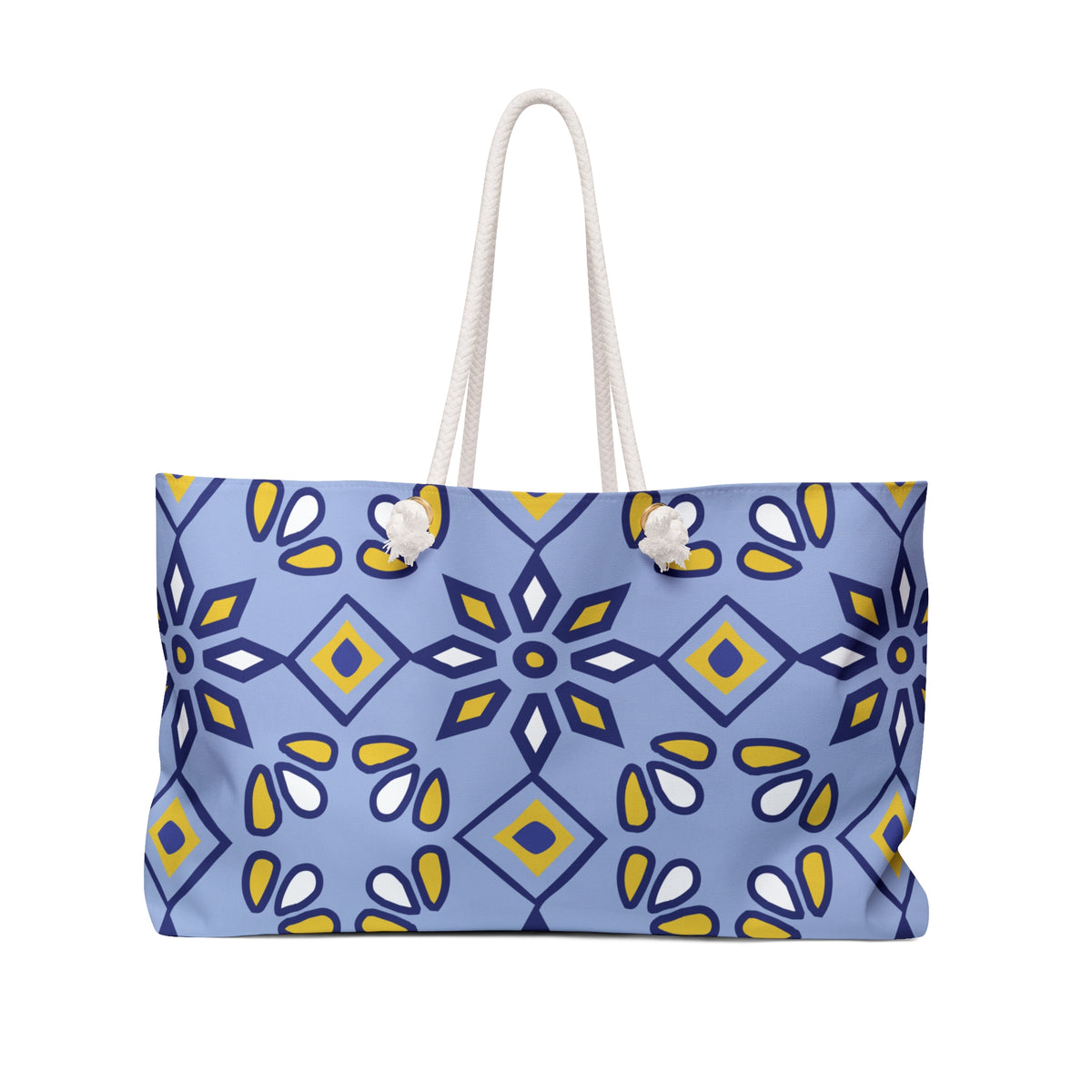Purple abstract travel bag with all-over pattern