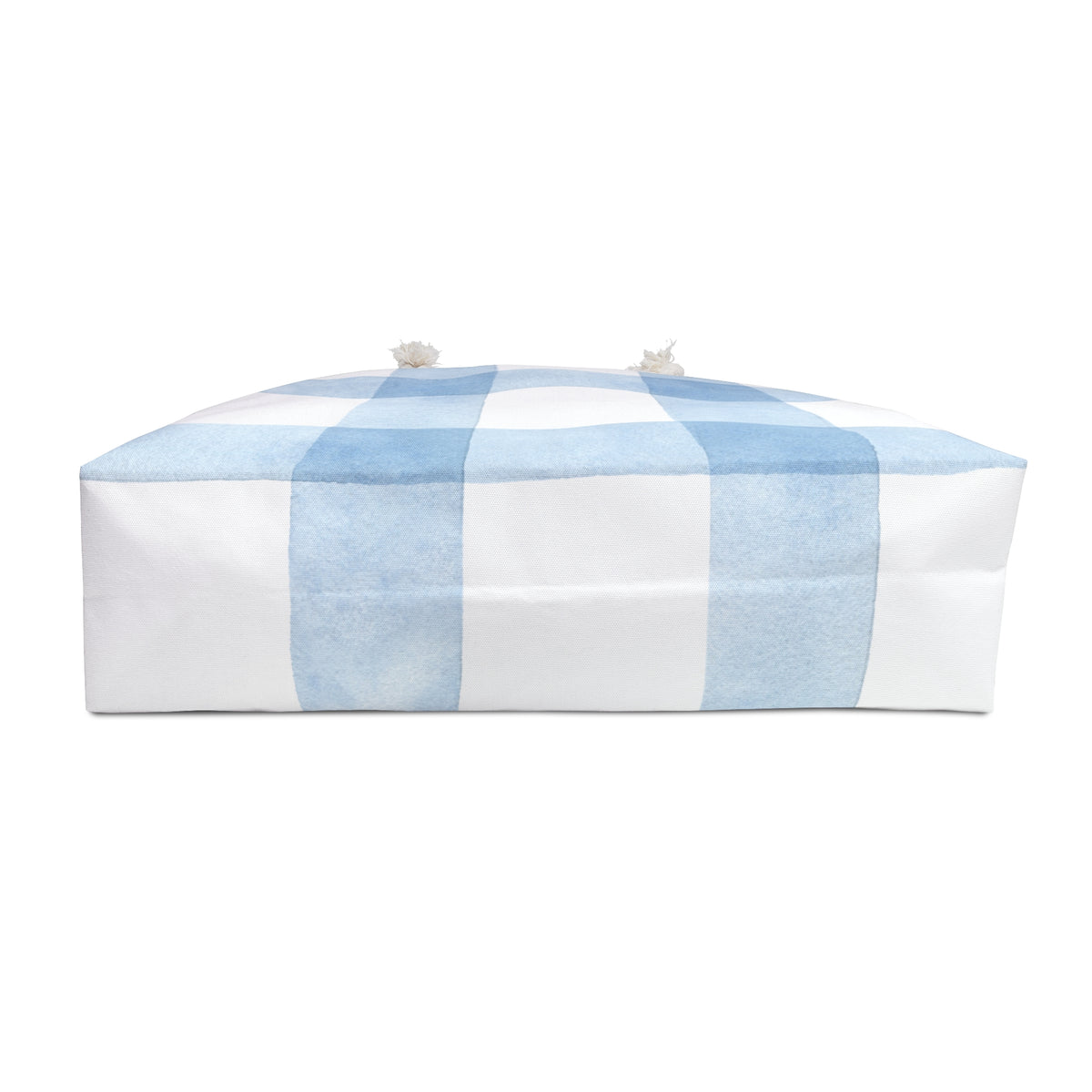 Large blue plaid weekender tote with relaxed carryall shape